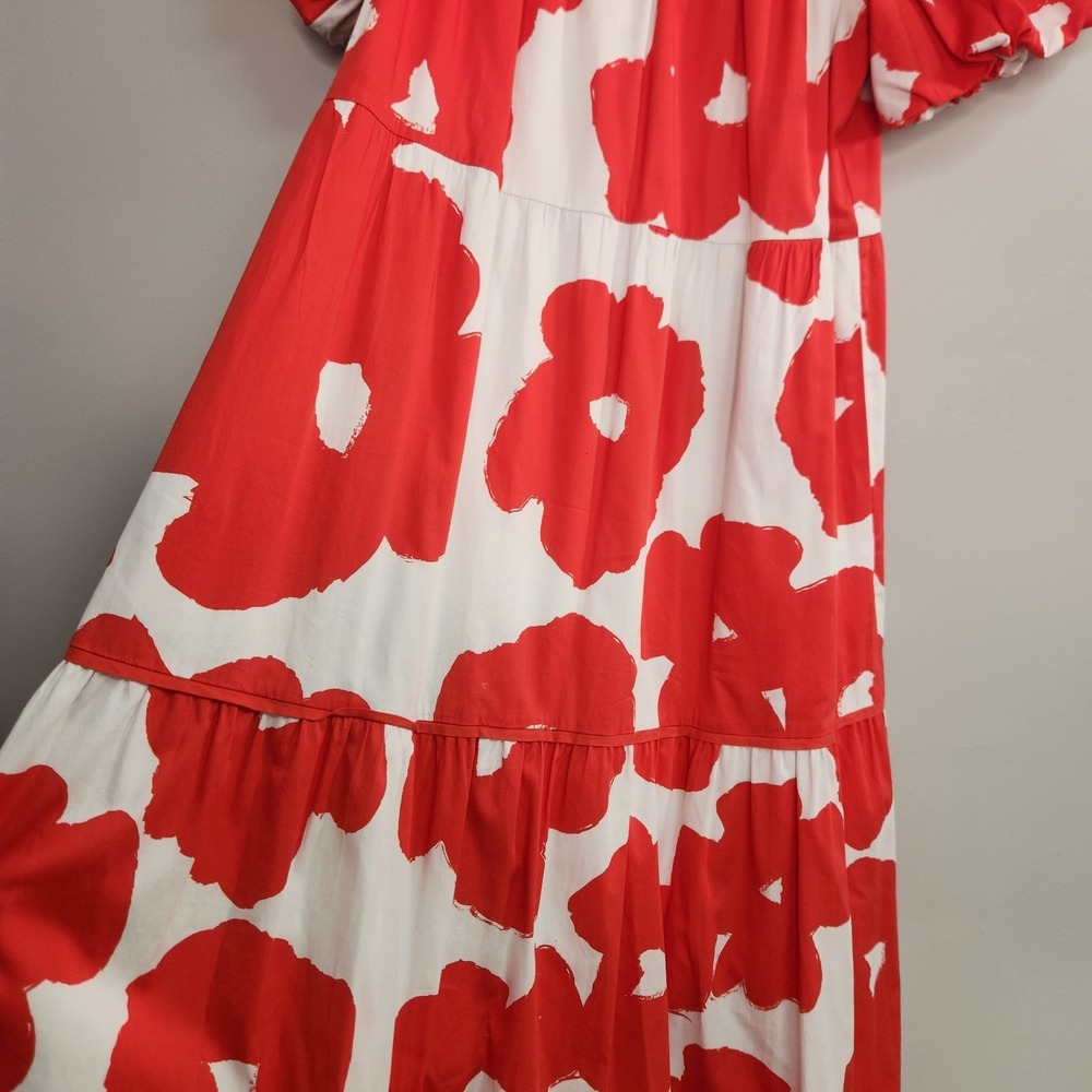 Crosby Mollie Burch Orange And White Gen Maxi Dress Poppy W/pockets Preppy *Read - Picture 5 of 15